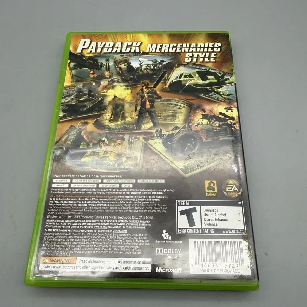 Mercenaries 2: World in Flames (Microsoft Xbox 360, 2008) CIB